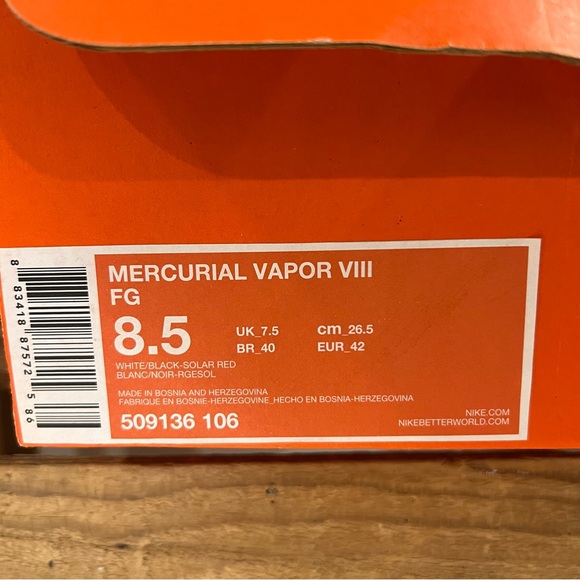 NEW Nike Mercurial Vapor VIII Clash Collection Solar Red Soccer Cleats Men’s 8.5 - Picture 11 of 12